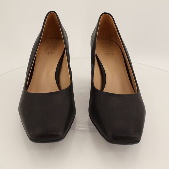 Naturalizer Womens Warner Square Toe Pumps Block Heel Black Faux Leather Size 10 - Picture 3 of 11